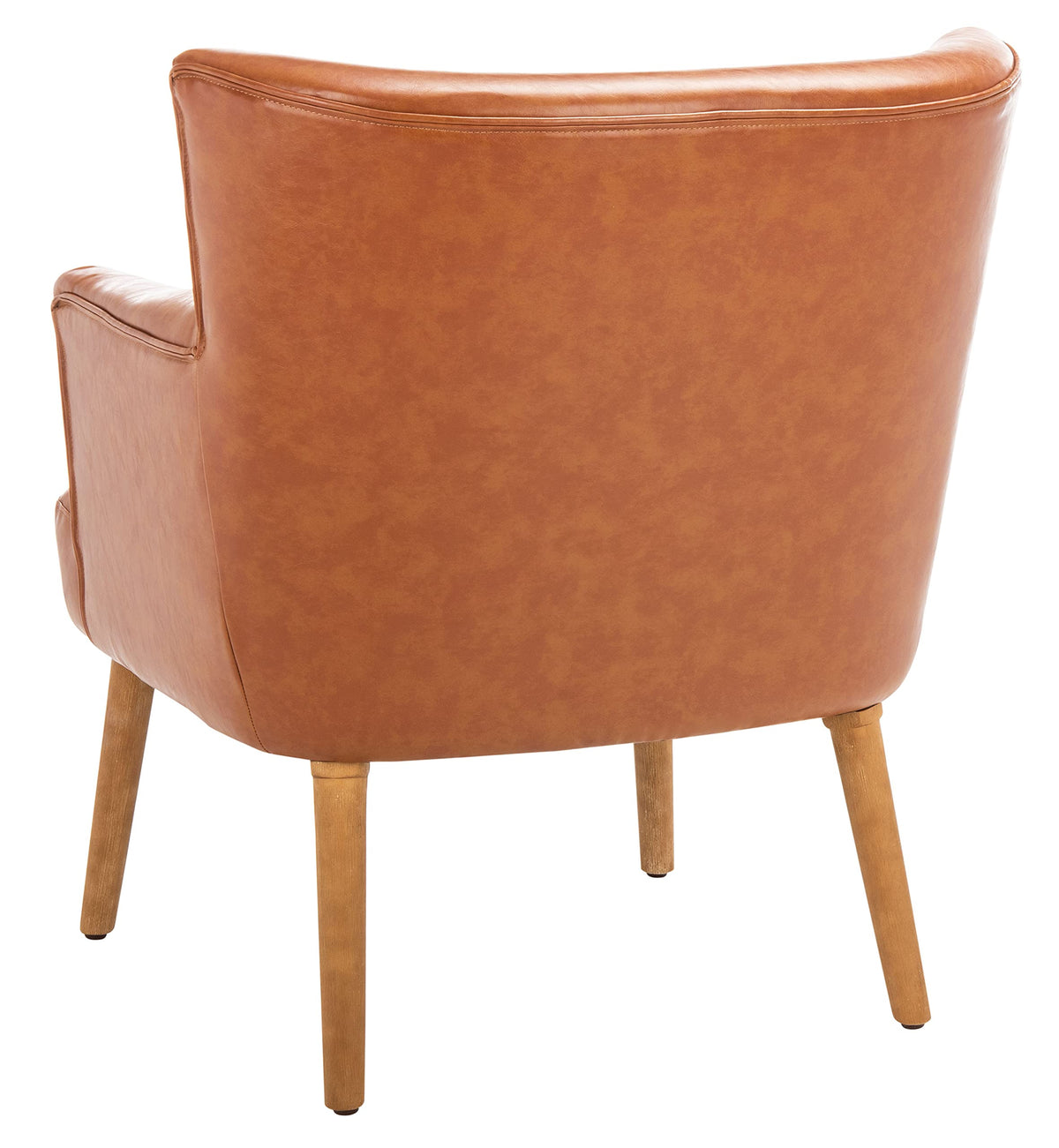SAFAVIEH Home Collection Delfino Cognac Faux Leather/Natural Accent Chair