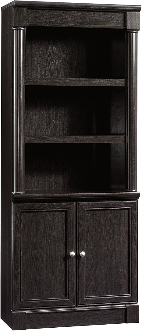 Library Bookcase with Doors & Adjustable Shelves