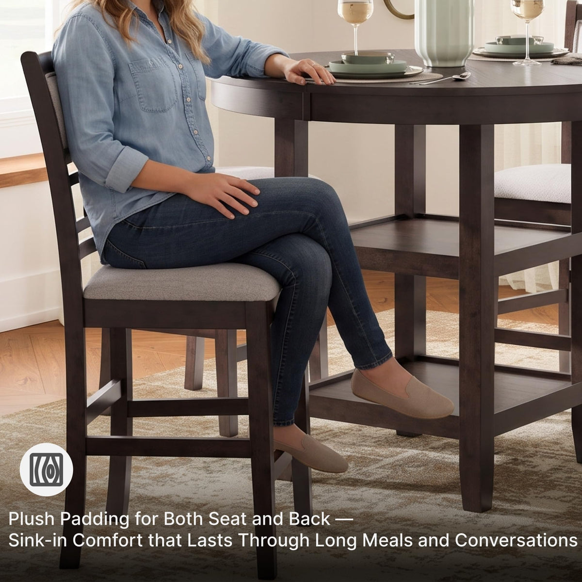 Signature Design by Ashley Round Counter Height Dining Set for 4