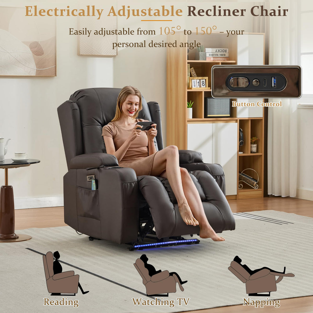 Power Recliner with Massage and Heat