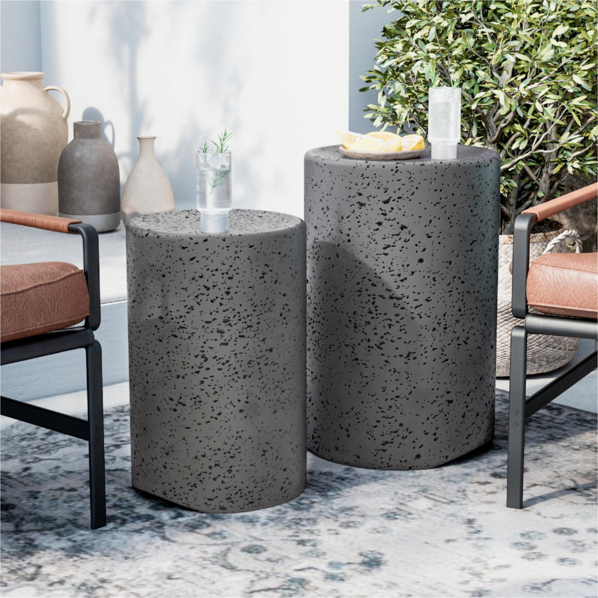 Nesting Patio Side Tables, Set of 2