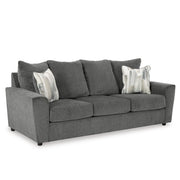 Dark Gray Flared Arm Chenille Sofa