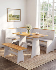 Kitchen Breakfast Nook Table Set - Corner Dining Table Set with Cushion