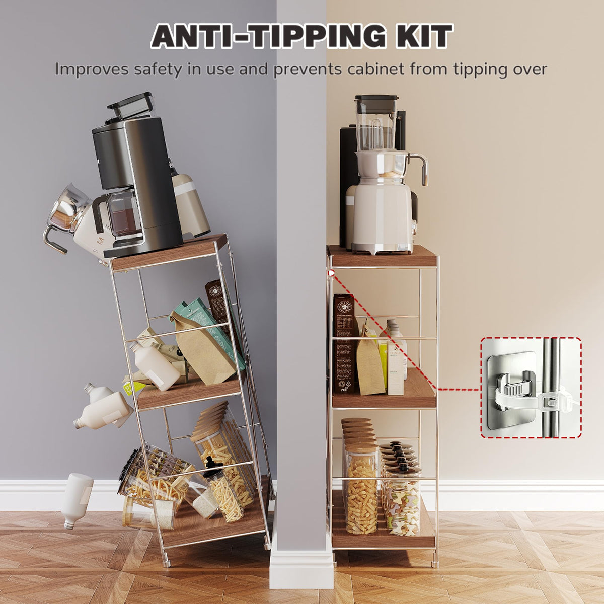 3-Tier Adjustable Industrial Bookshelf