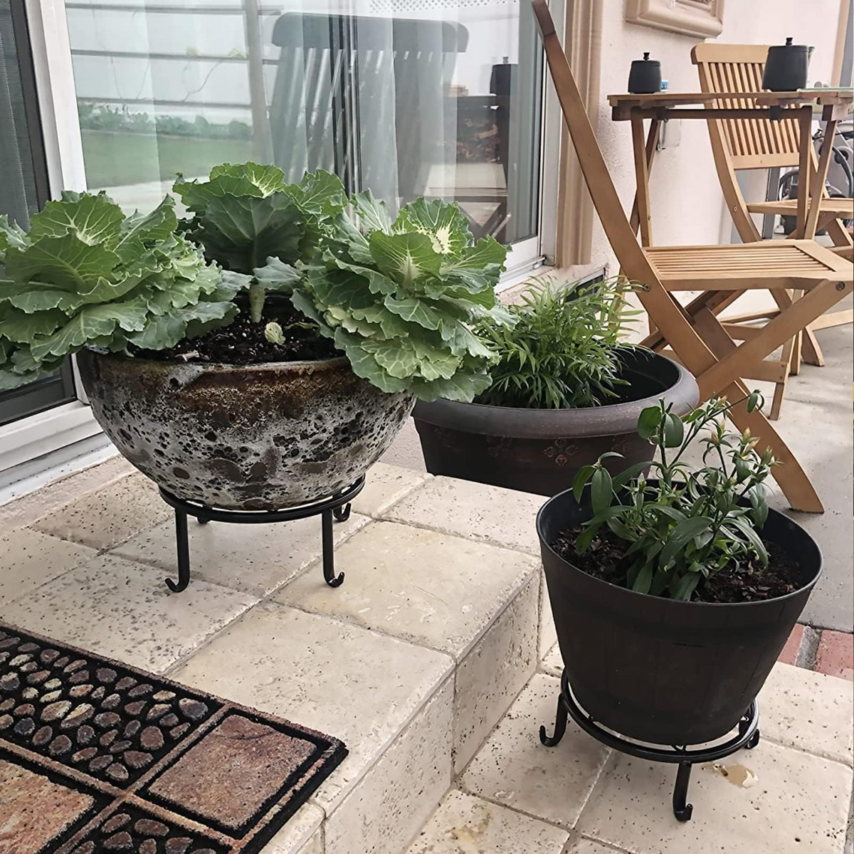 5 Pack Metal Plant Stand,Heavy Duty Plant Stands for Indoor and Outdoor