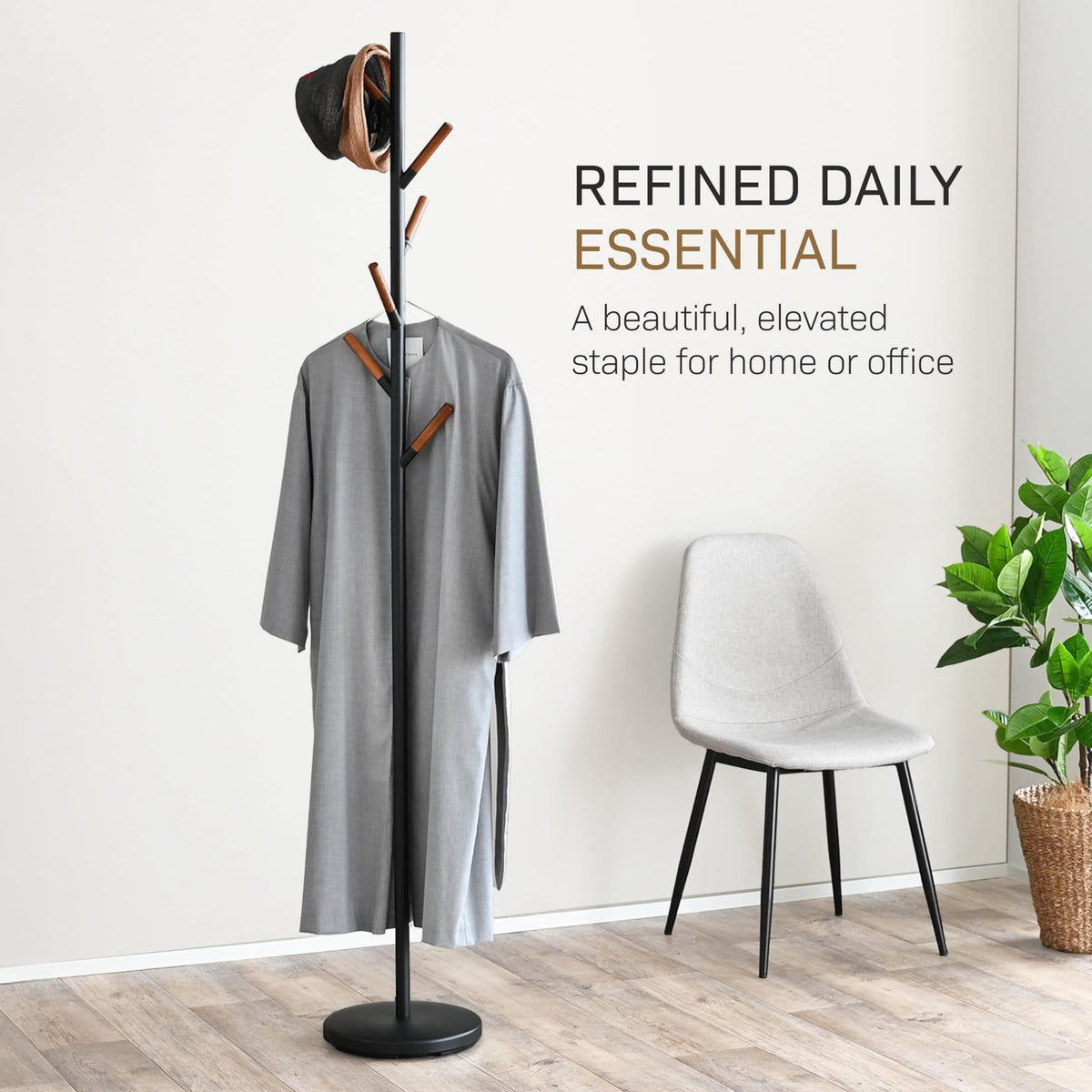Black Freestanding Coat Rack