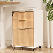 3-Drawer Locking Mobile File Cabinet with Wheels