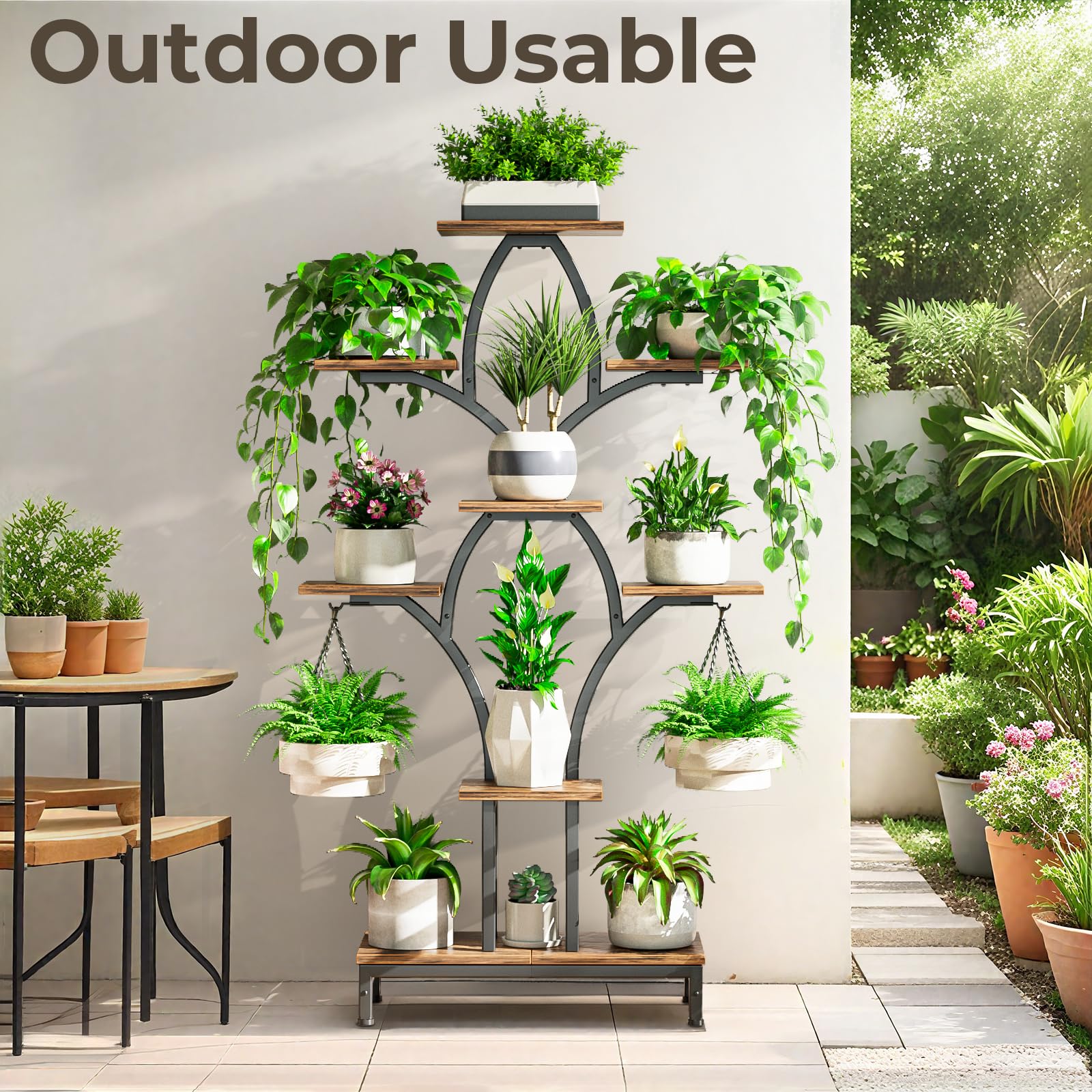 8-Tier Corner Plant Stand with Grow Lights