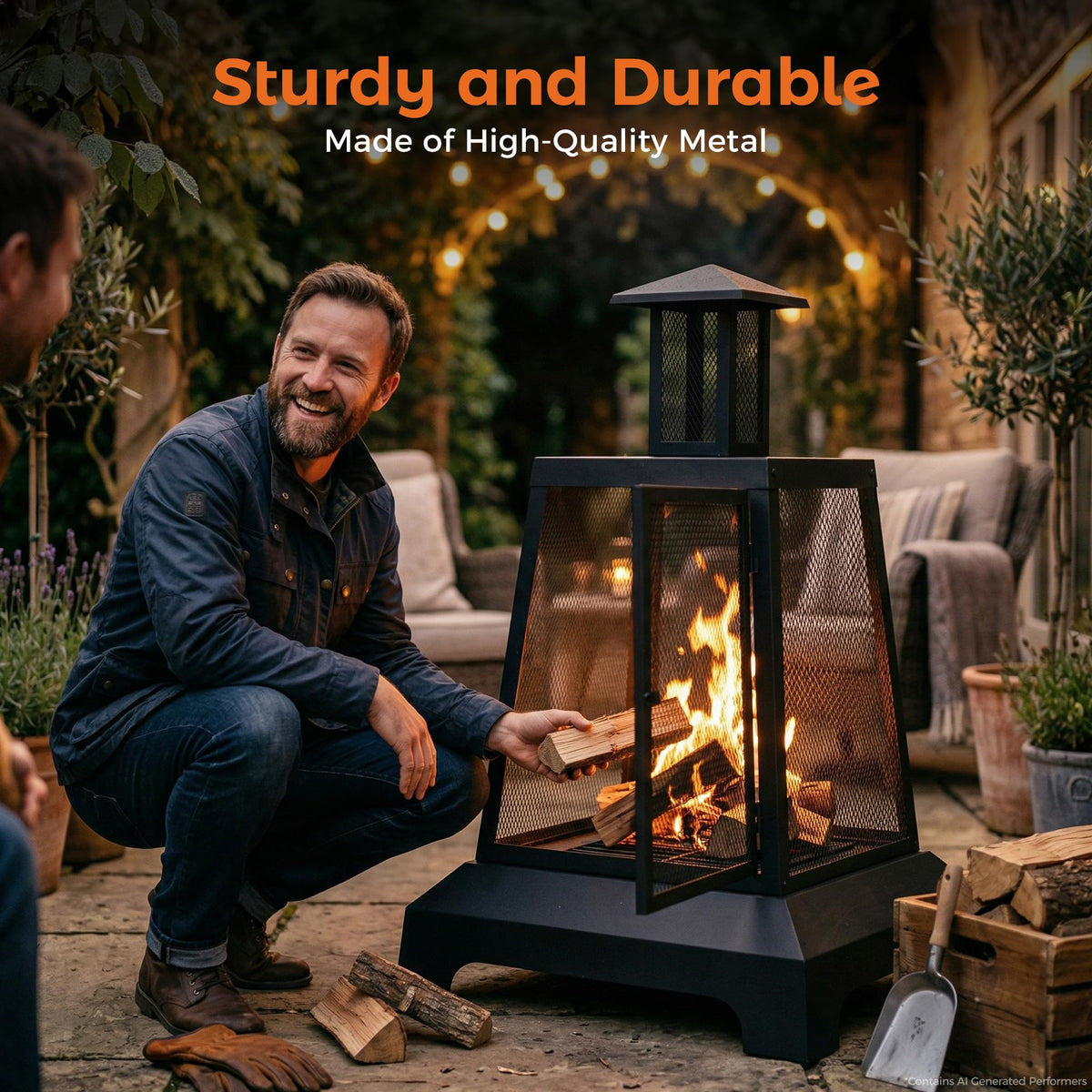 Square Wood-Burning Fire Pit