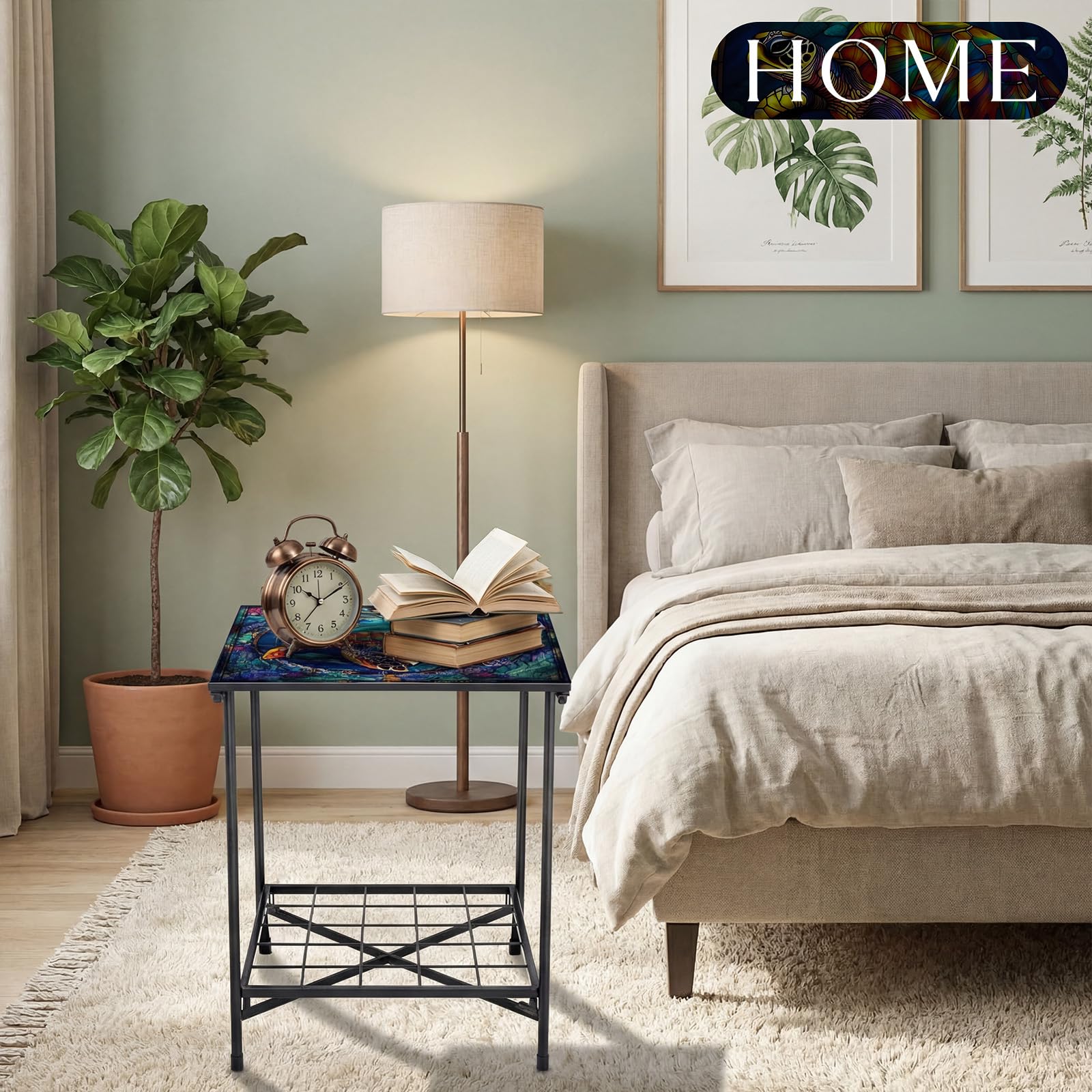 2-Tier Metal Outdoor Side Table