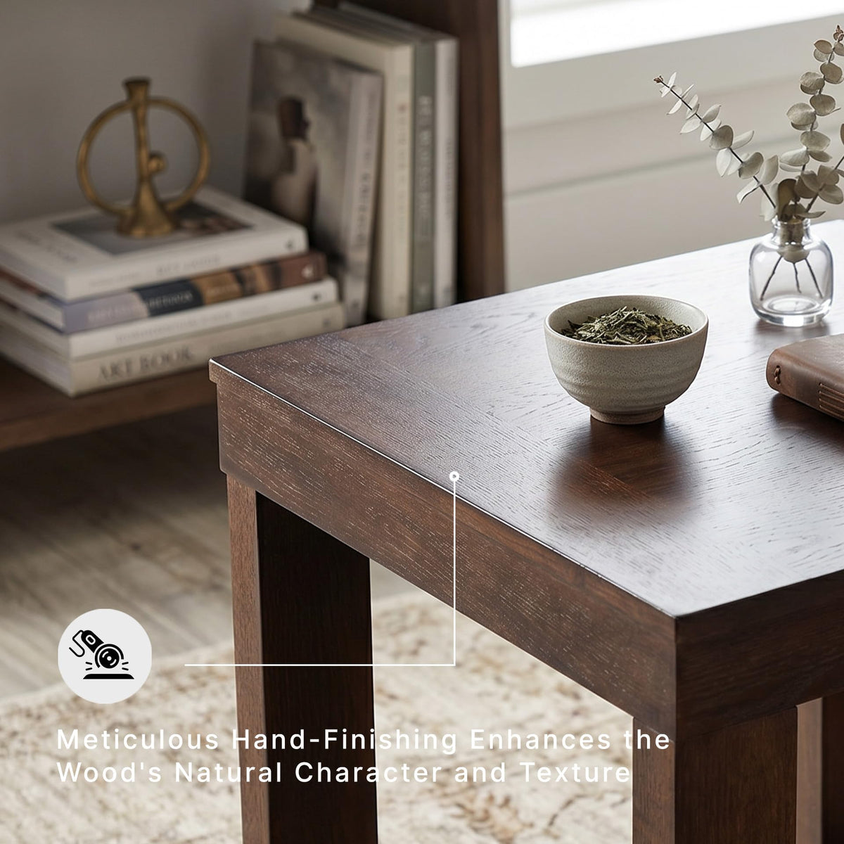 Signature Design by Ashley End Table, Oversized Square, Dark Brown