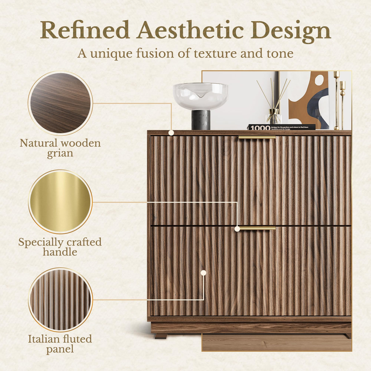 Fluted 2-Drawer Lateral File Cabinet
