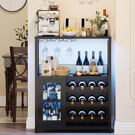 Wine Bar Cabinet with Glass Holder