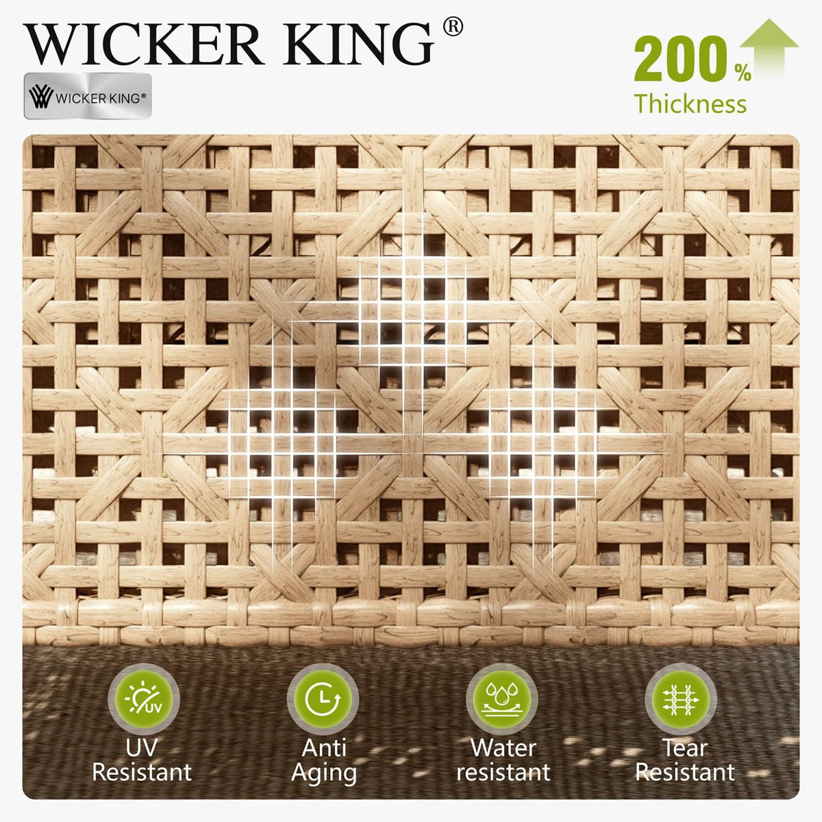 Wicker Patio Sectional Set with Coffee Table