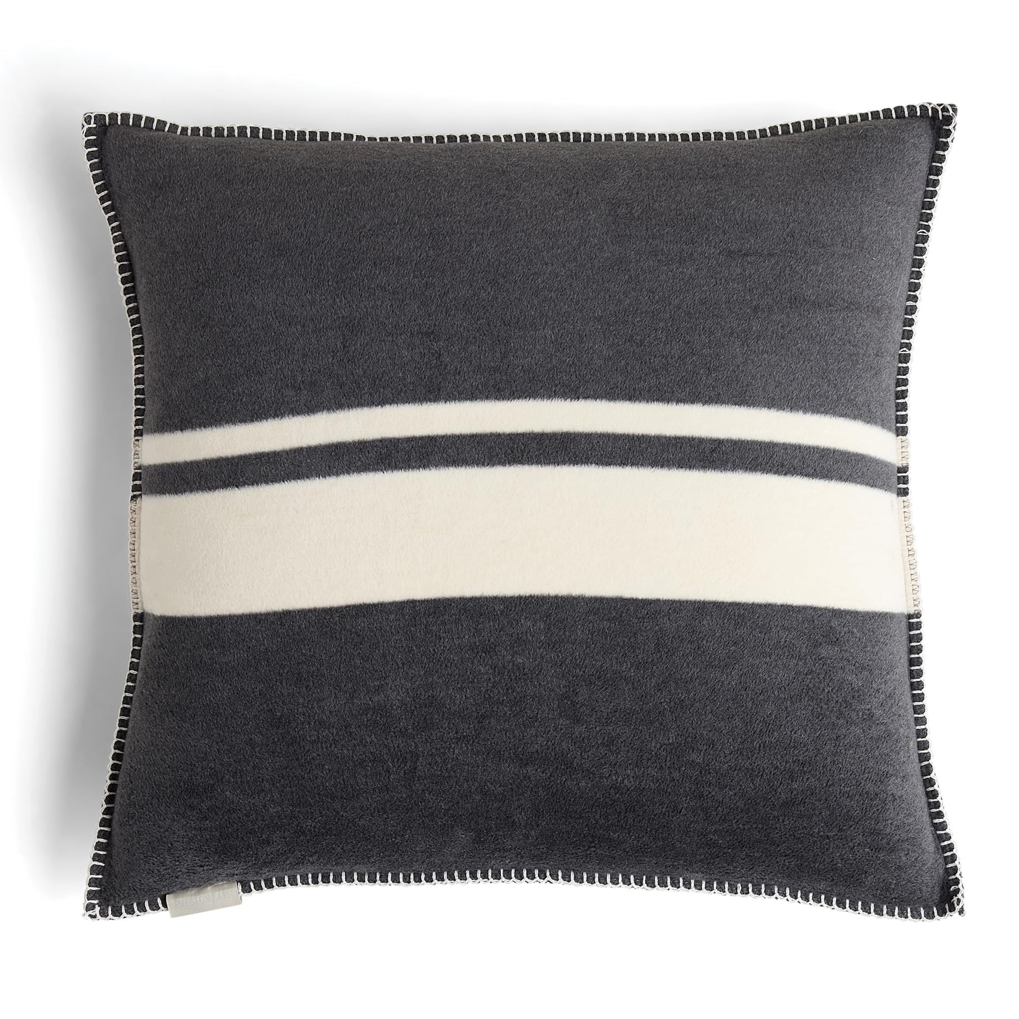 Preston Lane Highrise Throw Pillow 21" x 21", Premium Cotton Blend, Decorative Accent Pillow for Sofa, Bed & Boho Home Décor, Includes Cover and Soft G450 GSM Fill - Made in Portugal, Slate