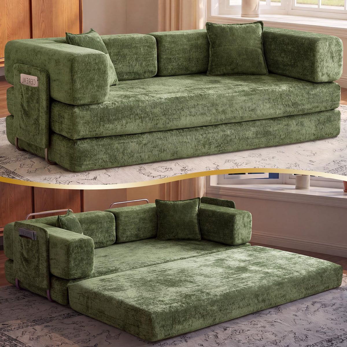 Modular Chenille Sofa Bed