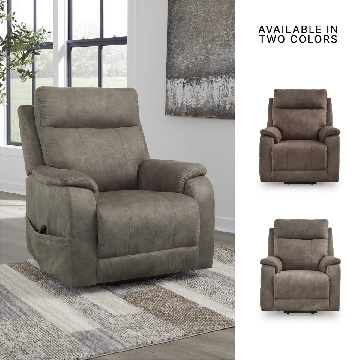 Signature Design by Ashley Dual Motor Power Lift Recliner, Heat & Massage