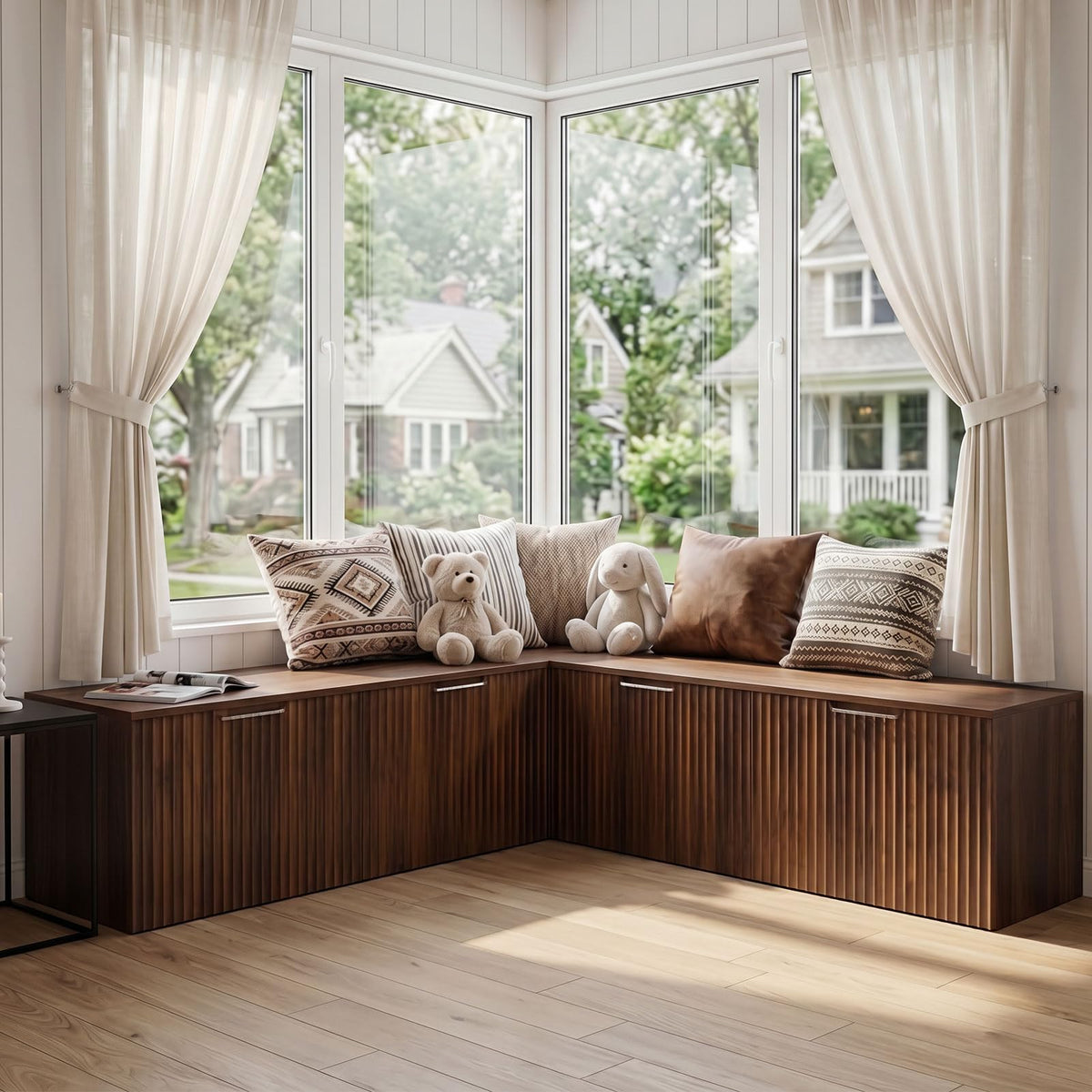Modular L-Shaped Storage Bench