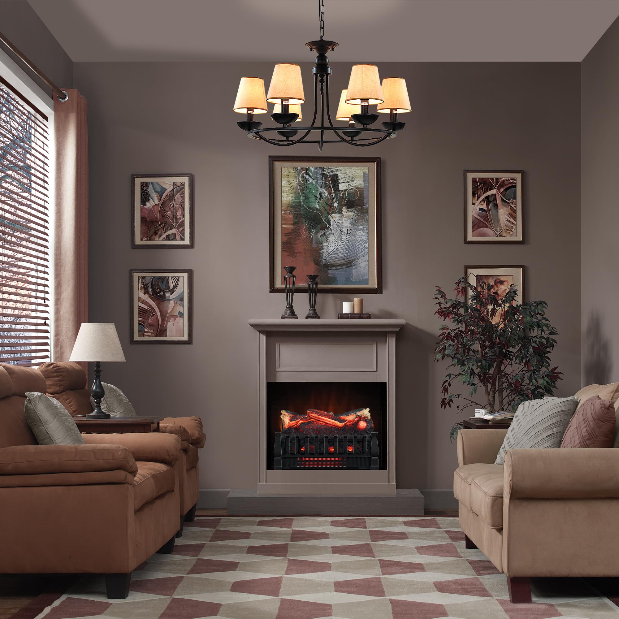 duraflame Electric Log Set 1,000 Sq Ft Heater, Faux Logs Insert with Infrared Flames for Existing Fireplaces, Remote Control Included