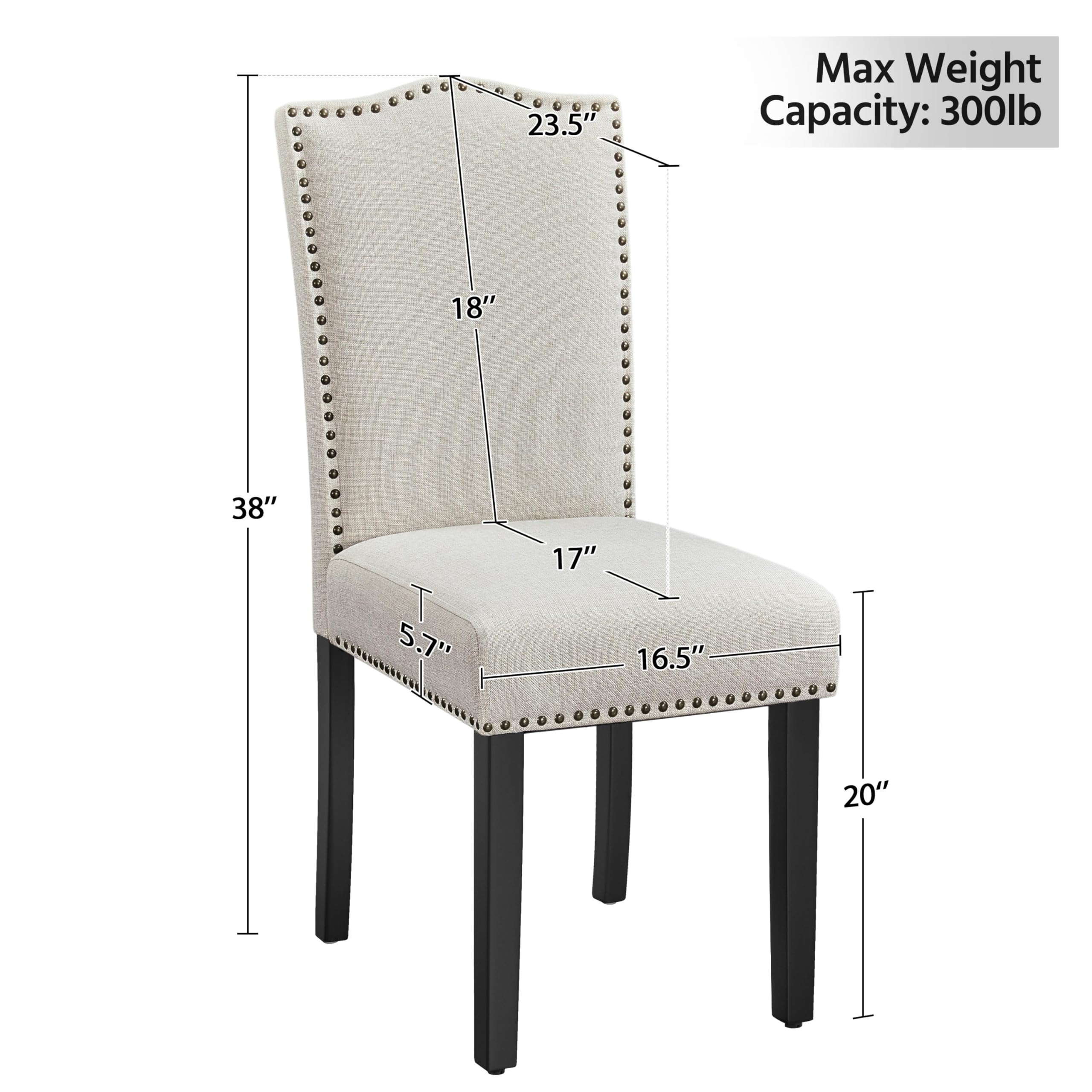 Upholstered Dining Chairs with Rubberwood Legs