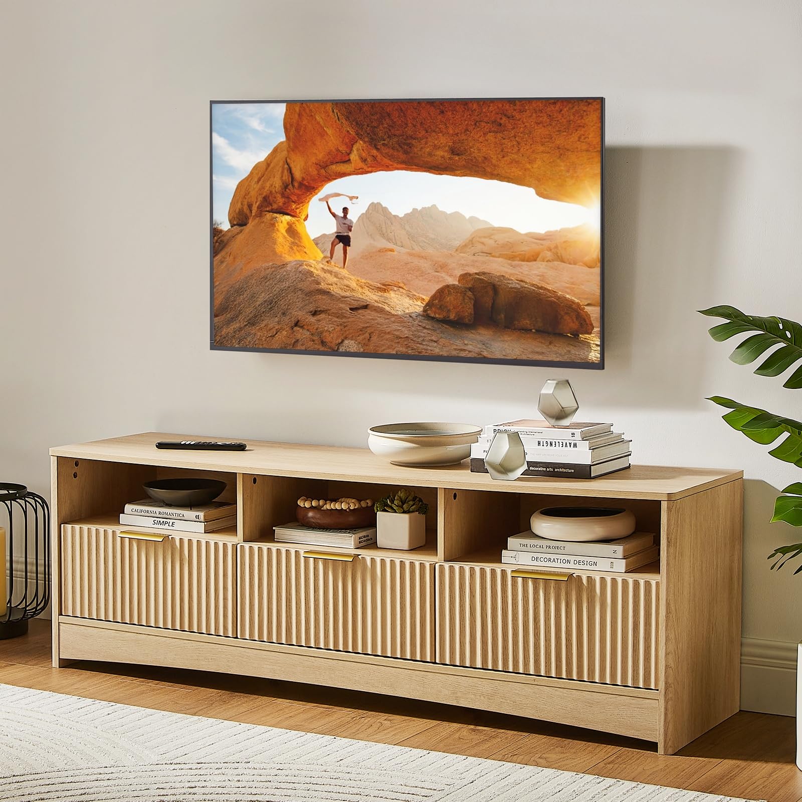 Fluted TV Stand for TVs Up to 65"