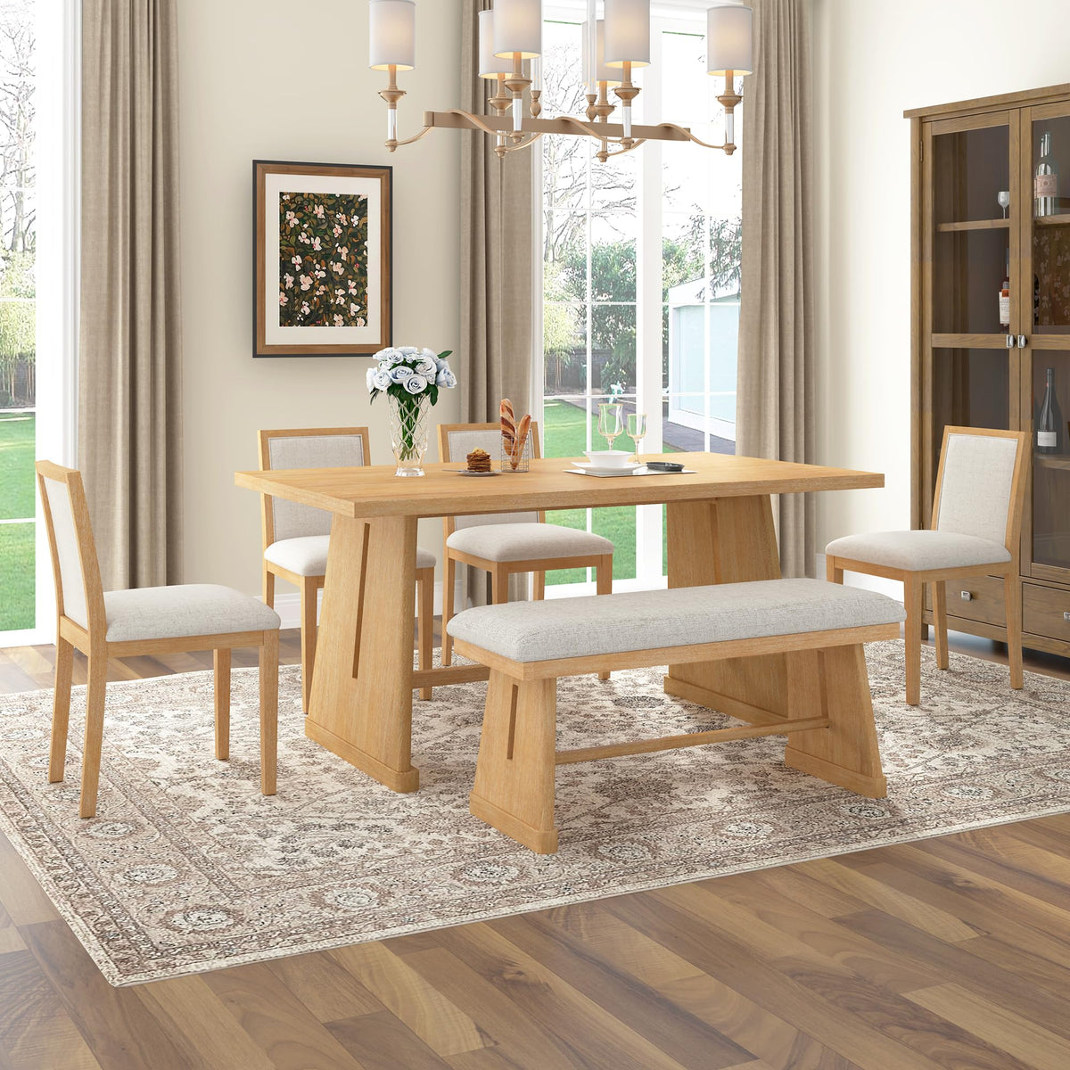 6-Piece Farmhouse Dining Set
