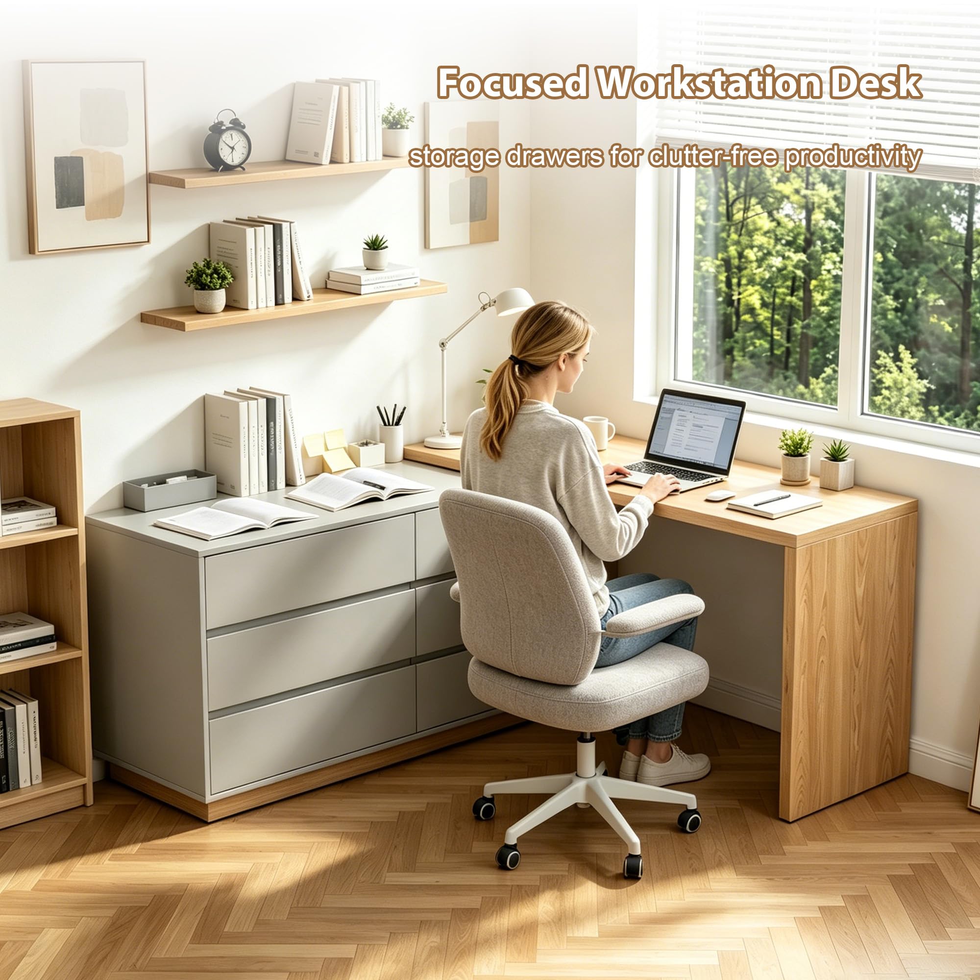 Upwivkre Makeup Vanity Desk with Storage, White Dresser for Girls Bedroom, 3 Drawer Vanity Table, Farmhouse Makeup Desk with Drawers, Wood Vanity for Bedroom, Modern Dressing Table