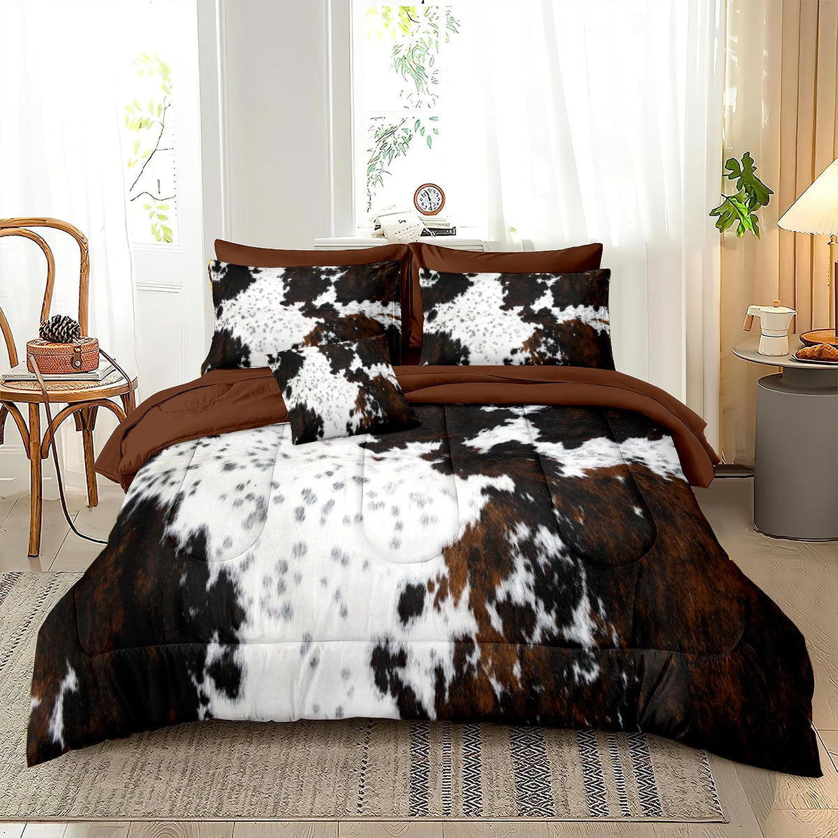 King Cow Print Comforter Set, 8 Pieces