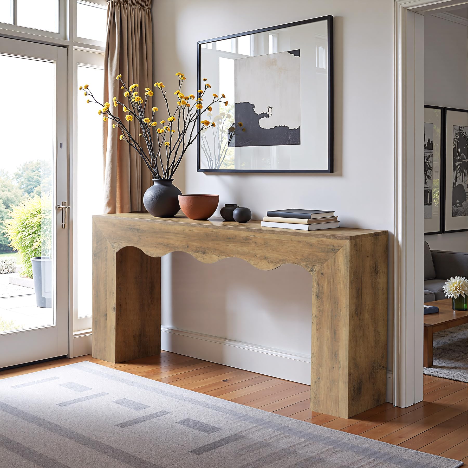 63" Wavy Console Table with Storage