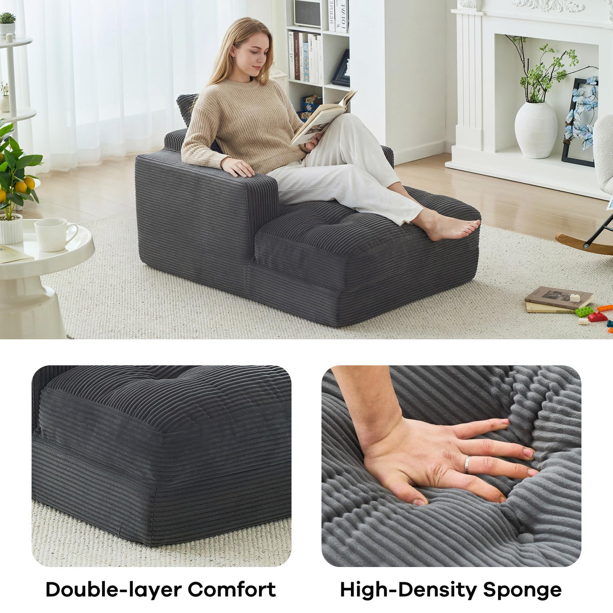 Corduroy Chaise Lounge
