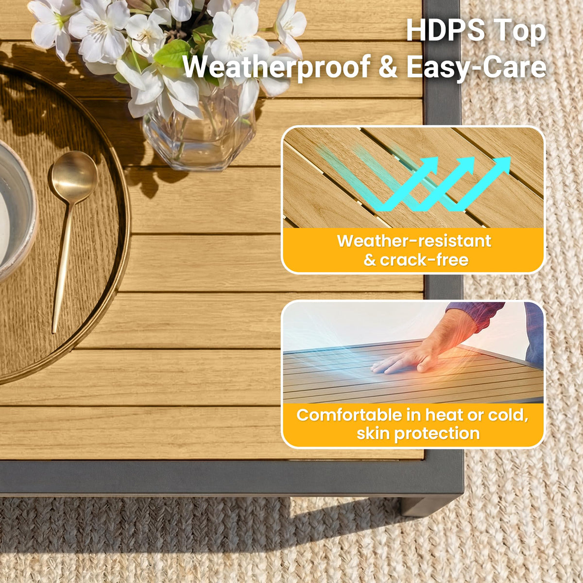 FansaFurn 7-Pieces Aluminum Patio Table and Chairs Set for All-Weather