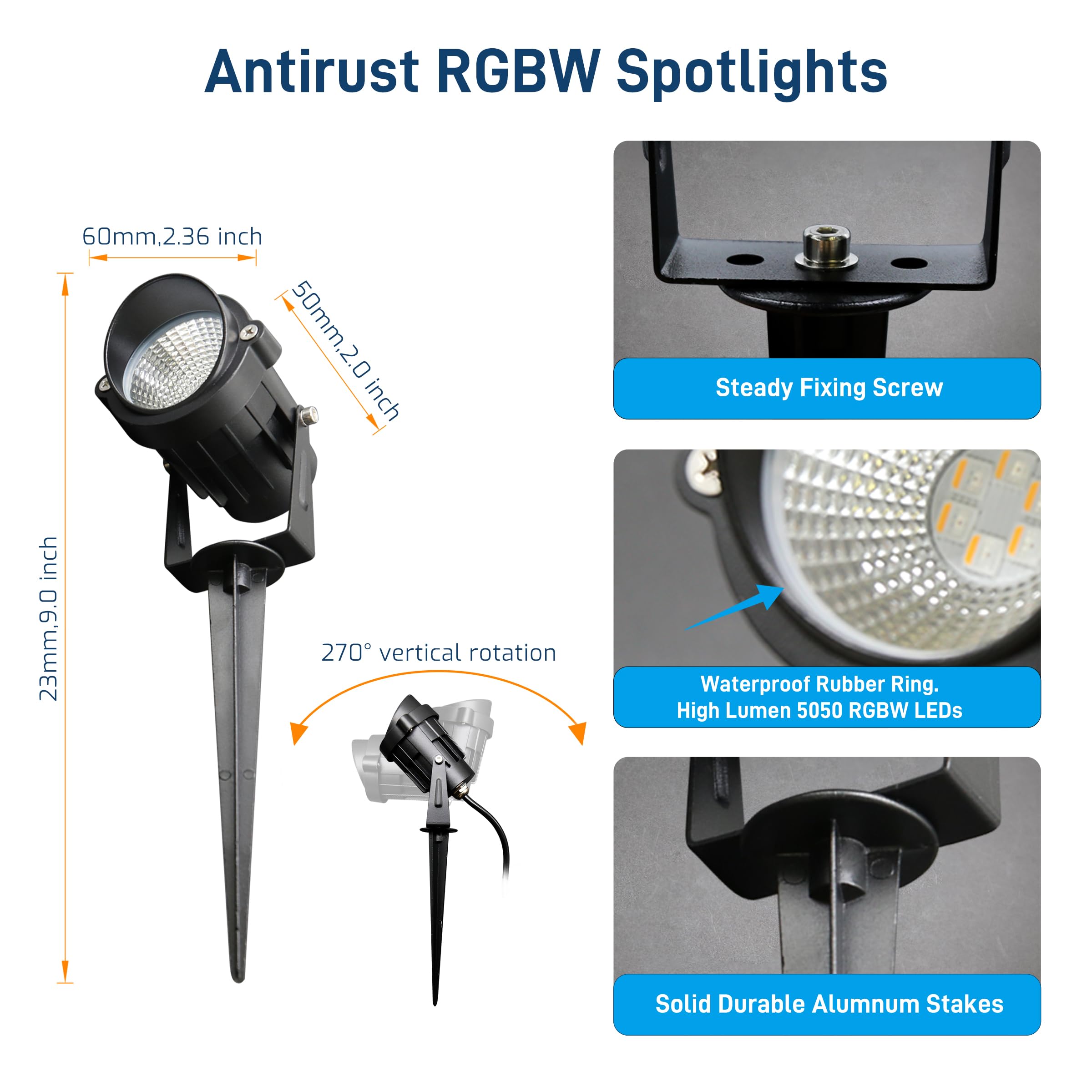 RGBW Outdoor Landscape Spotlights 10-Pack