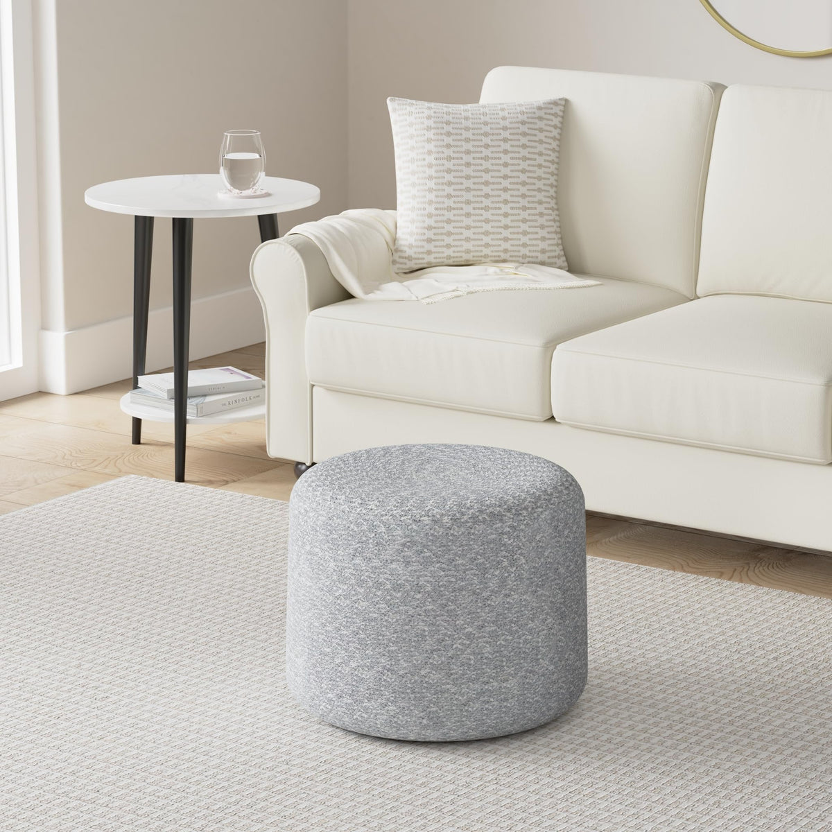 Round Braided Cotton Pouf