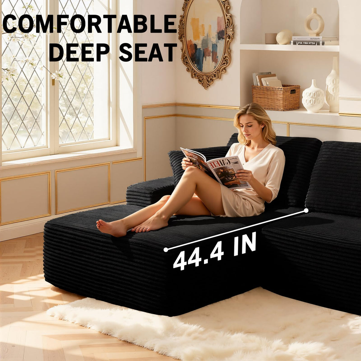 Corduroy Modular Sectional Sofa Bed