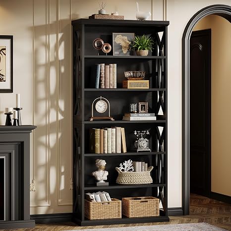 6-Tier Industrial Bookshelf 71"