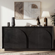 Black Fluted Sideboard with Arched Doors