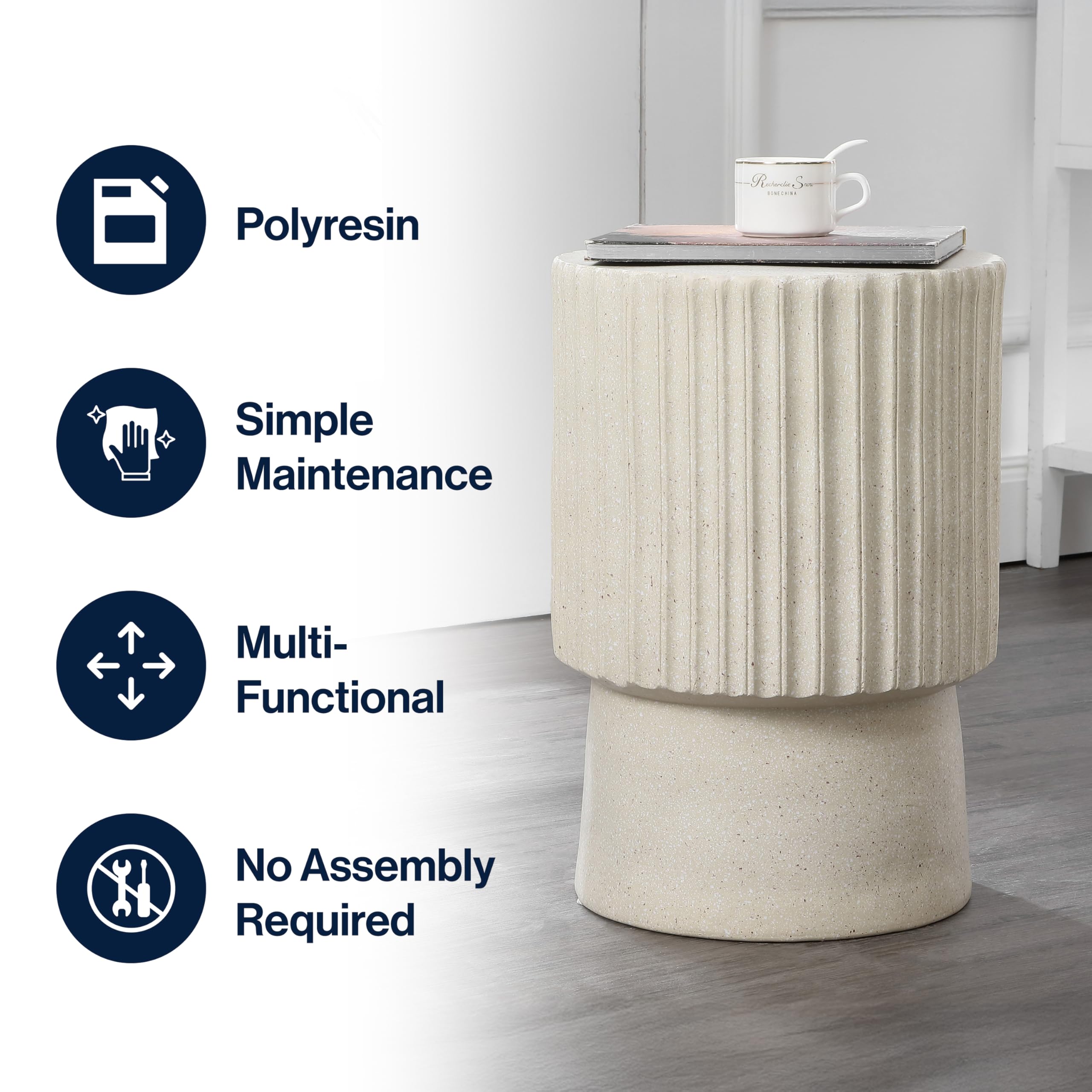 Louisa 19" Tambour Accent Table
