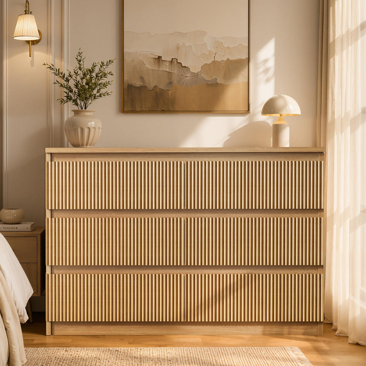 6-Drawer Fluted Dresser