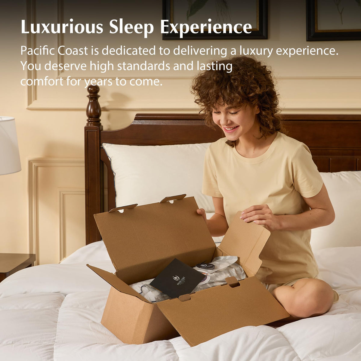 Pacific Coast Premium Goose Feather & Down Bed Pillows Standard Size 1-Pack, Hotel Quality Collection, Medium-Firm Pillow for Side & Back Sleepers