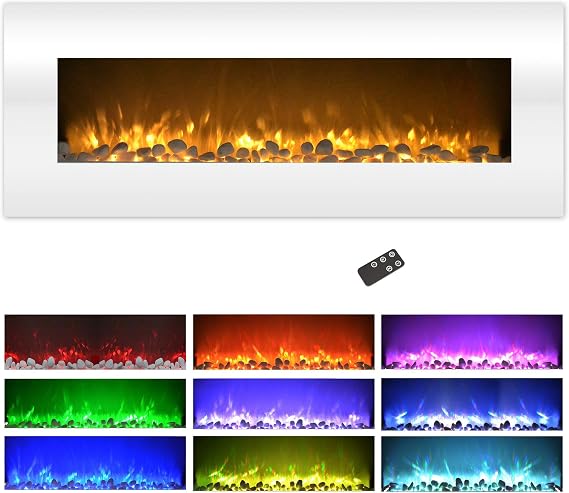 Wall Mounted Electric Fireplace – No Heat LED Flame