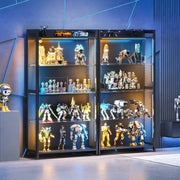5-Shelf Display Cabinet with RGB LED Lights & Glass Shelves