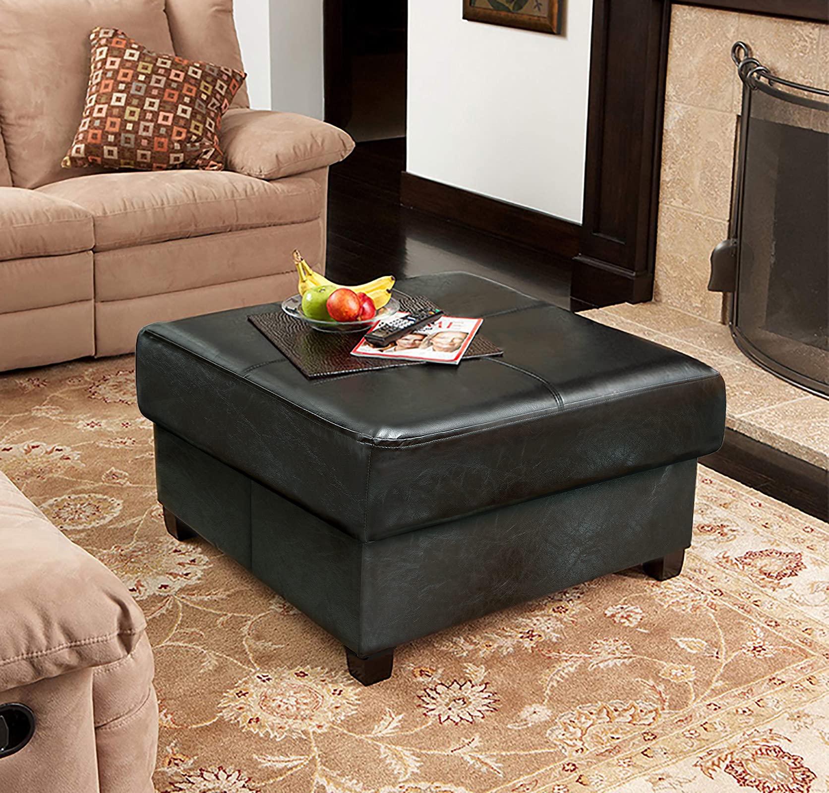 Foldable Storage Ottoman with Hidden Storage