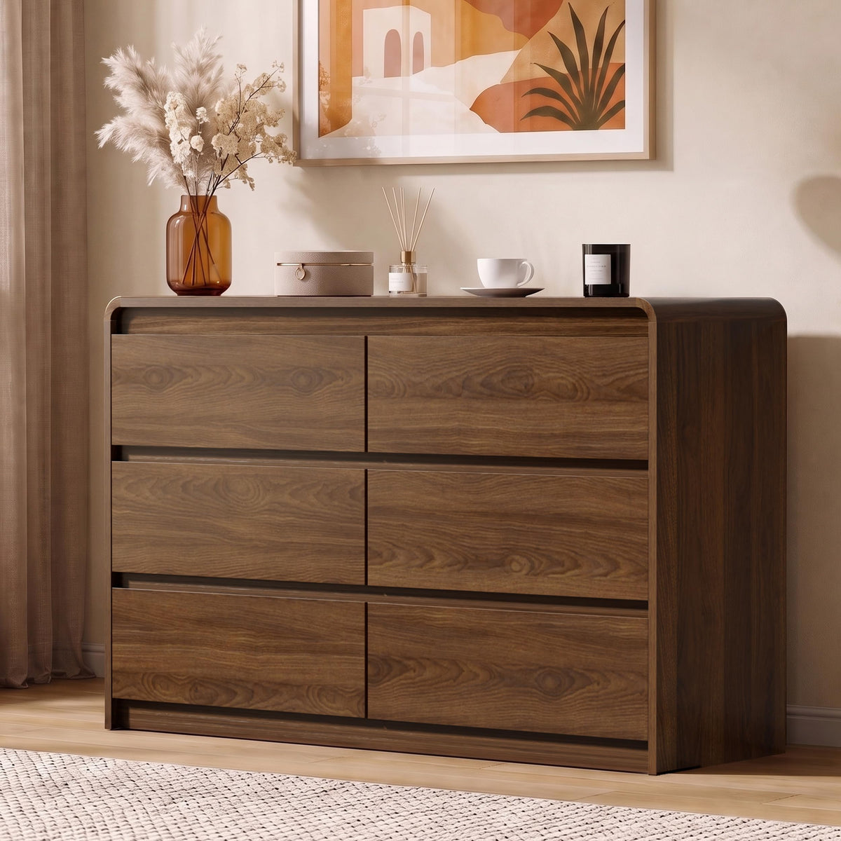 Walnut Soft-Close Dresser