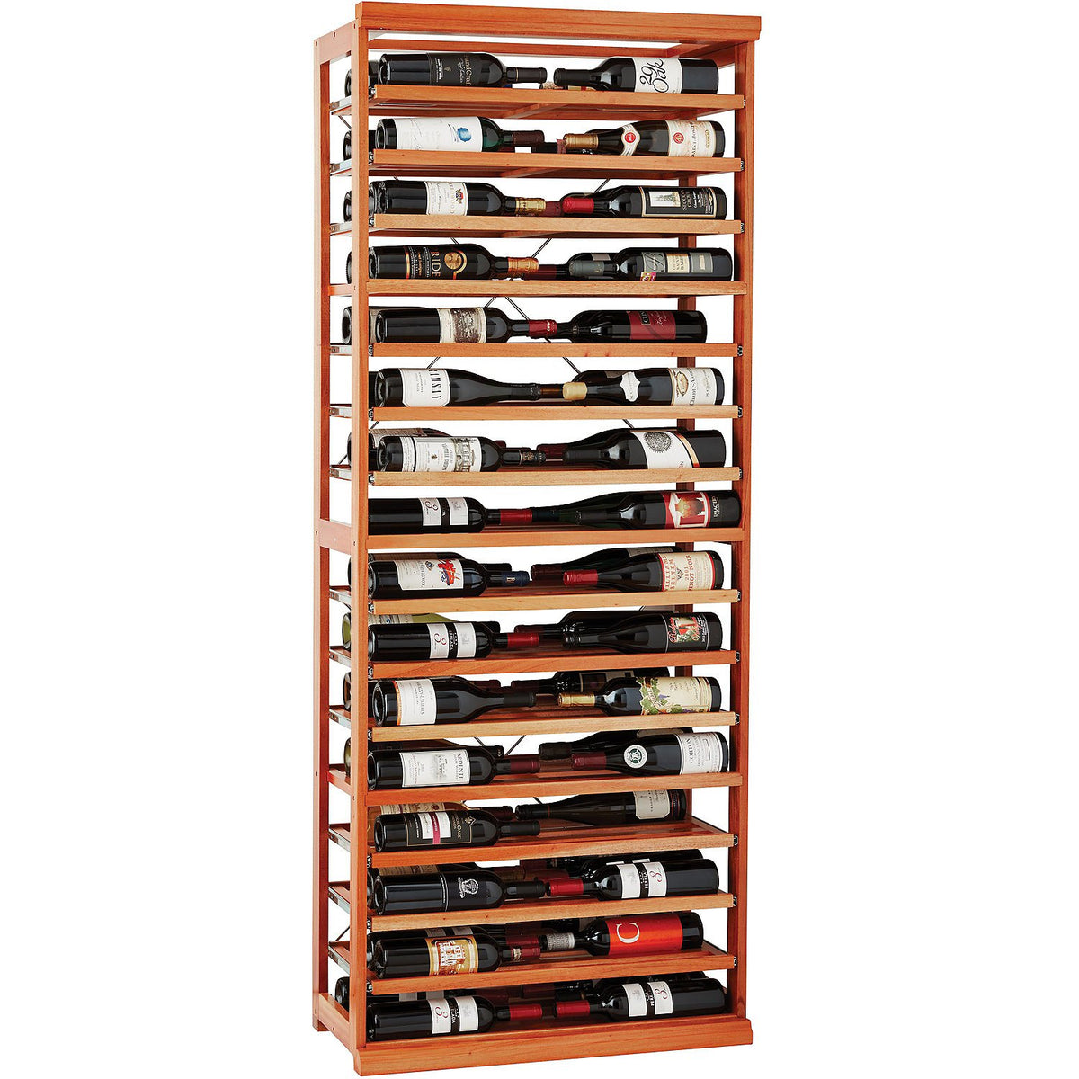 N'FINITY Label-View Wine Rack Kit with Rolling Shelves - Natural Finish