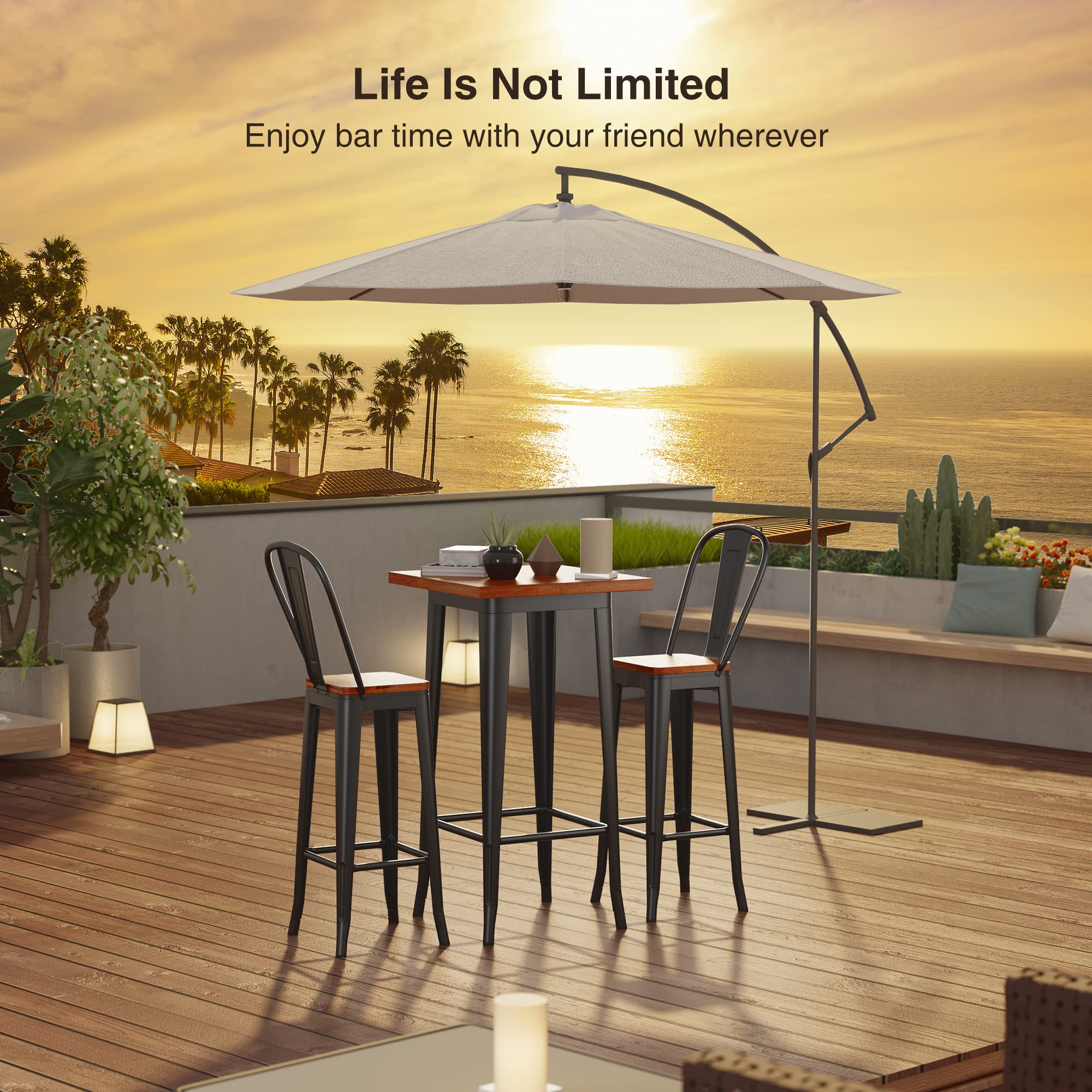 3-Piece Bar Table & Chairs Set