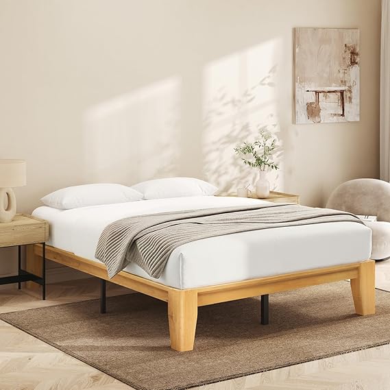 Queen Platform Bed Frame – Solid Wood