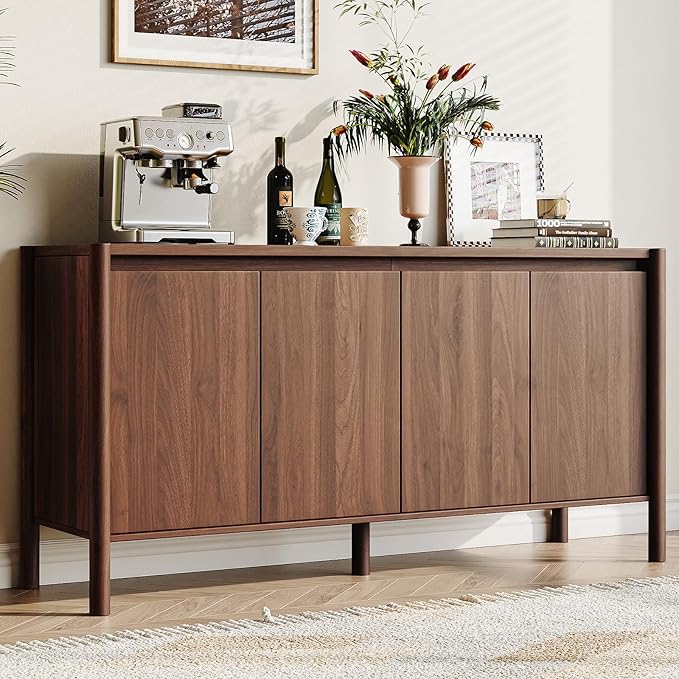 59" Wide Buffet Cabinet with 4 Doors & Adjustable Shelves