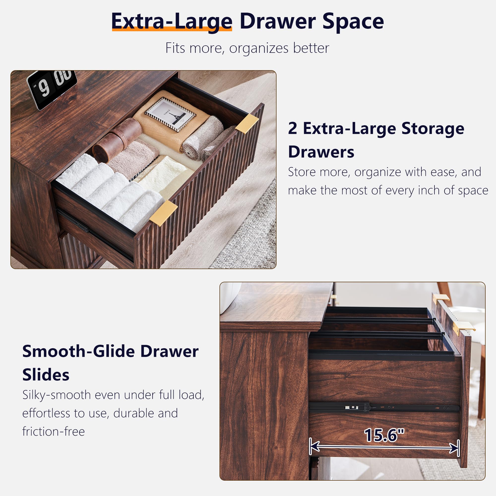 2-Drawer Lateral File Cabinet with Charging Station