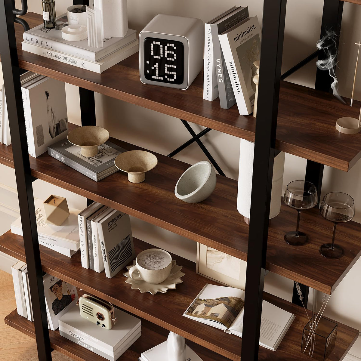 5-Tier Industrial Bookcase