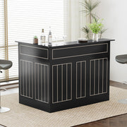 L-Shaped Corner Bar Cabinet with Power Outlet